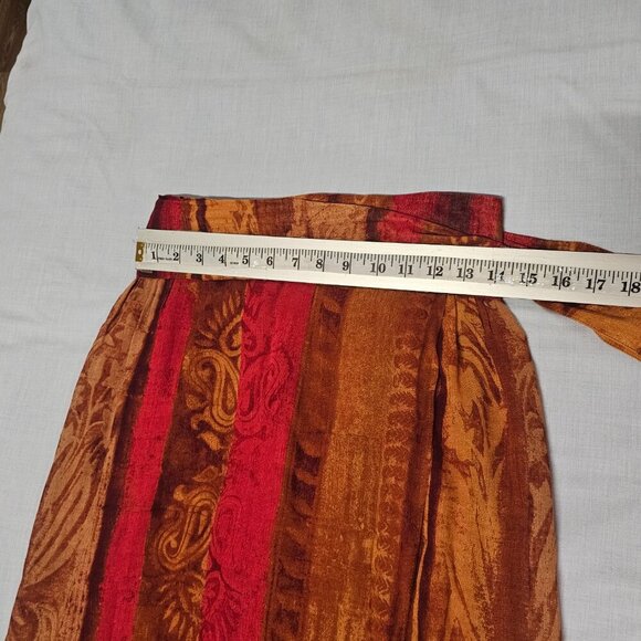 Max Mara Burnout Wrap Midi Skirt Women Size 12 Viscose/Linen - Picture 8 of 13